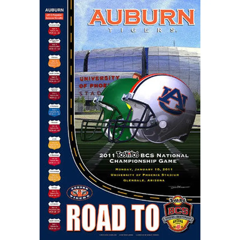 Auburn Tigers "Road to the BCS" NCAA Football Poster - Action Images 2010