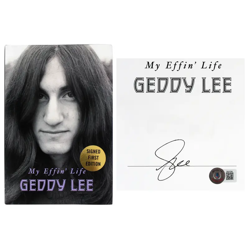Geddy Lee Rush Authentic Signed My Effin' Life Hard Cover First Edition Book BAS