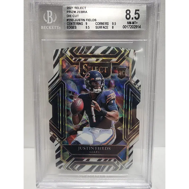 Justin Fields 2021 Panini Select Zebra Die-Cut BGS 8.5