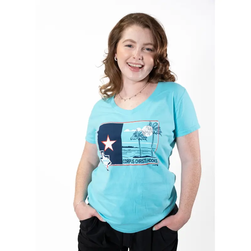 Women's - Comfort Wash - T Texas Flag Beach