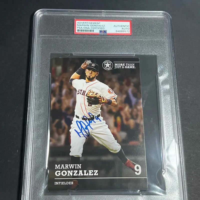 Marwin Gonzalez signed Promo Card PSA/DNA Encapsulated Houston Astros autographed