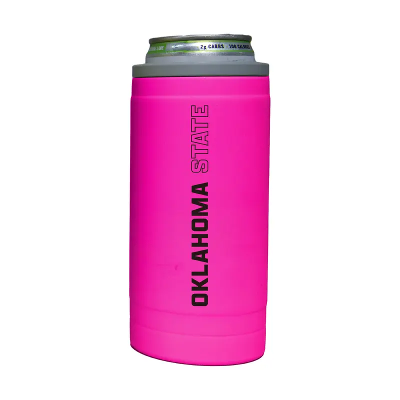 OK State 12oz Electric Stacked Soft Touch Slim Coolie