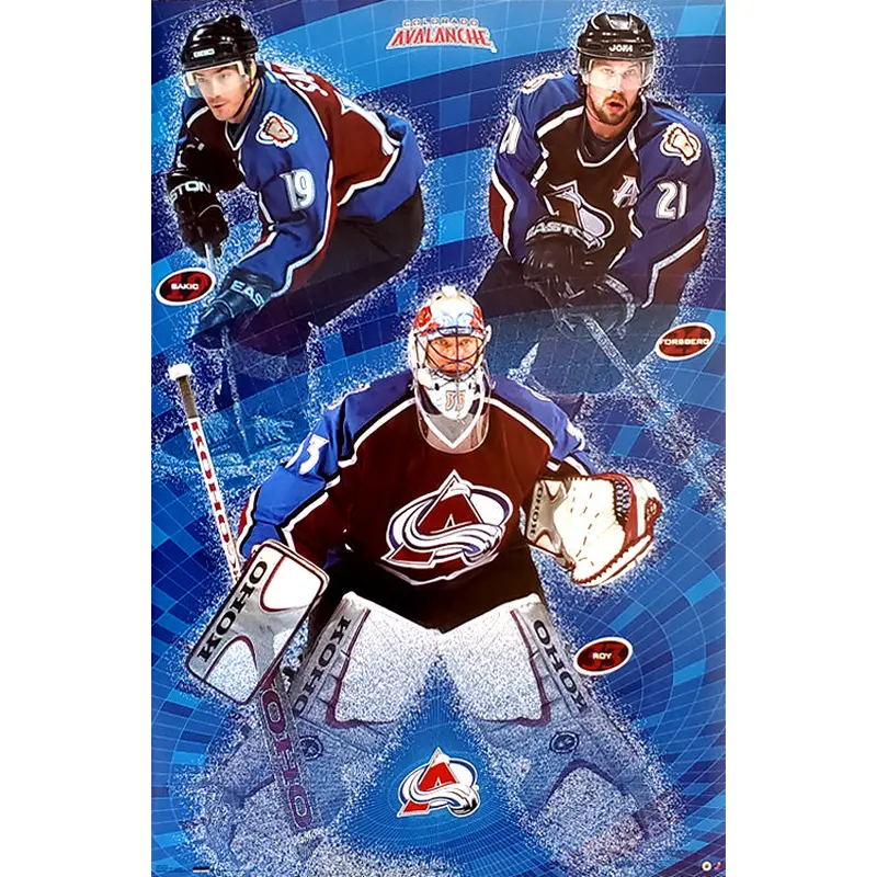 Colorado Avalanche "Three Legends" Poster (Sakic, Forsberg, Roy) - Costacos 2002
