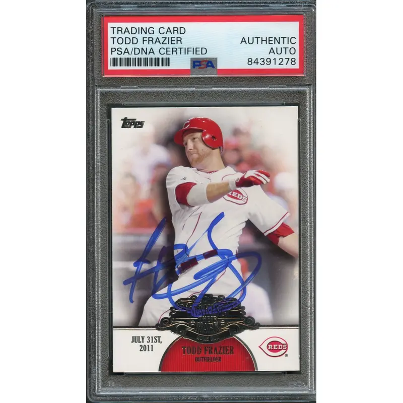 2013 TOPPS #MM-23 TODD FRAZIER Signed Card PSA Slabbed Auto Reds