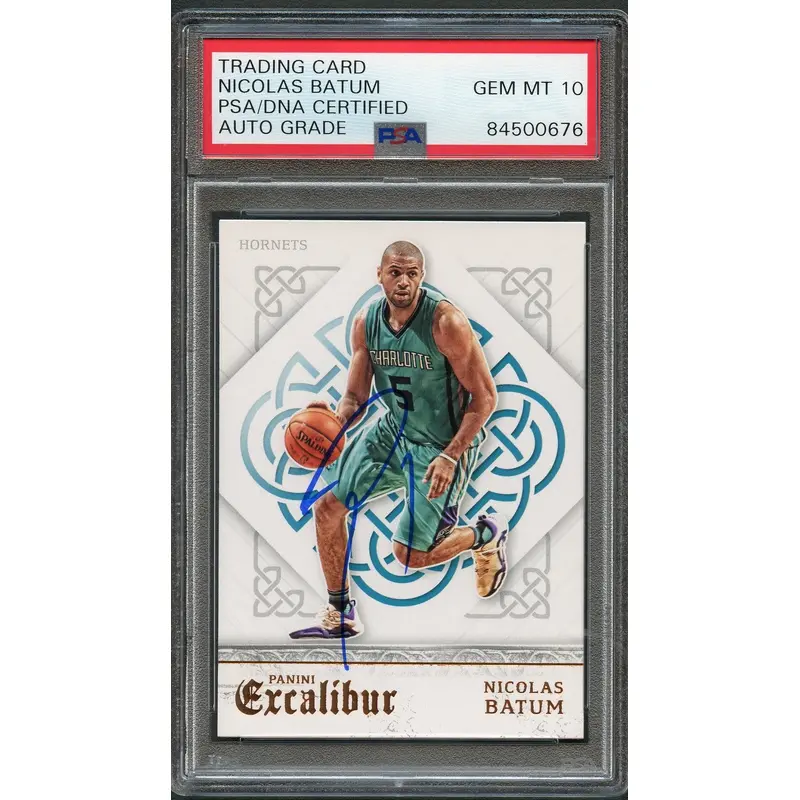 2015-16 Panini Excalibur #117 Nicolas Batum Signed Card AUTO 10 PSA Slabbed Hornets