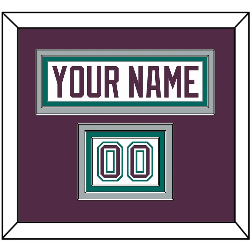 Anaheim Nameplate & Number (Shoulder) - Home White (1993-2006) - Triple Mat 2