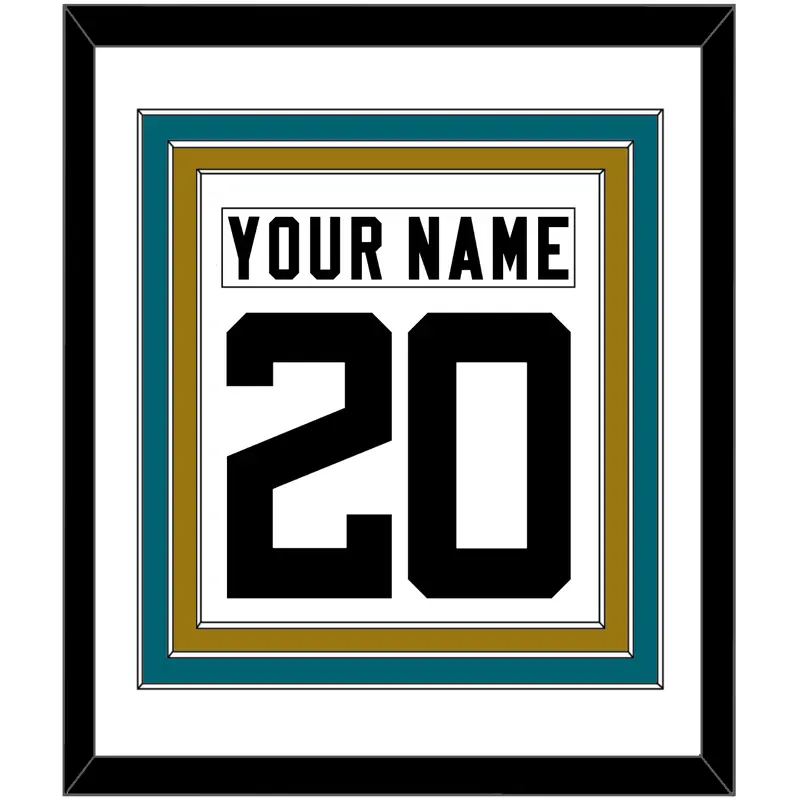 Jacksonville Nameplate & Number (Back) Combined - Road White - Triple Mat 1