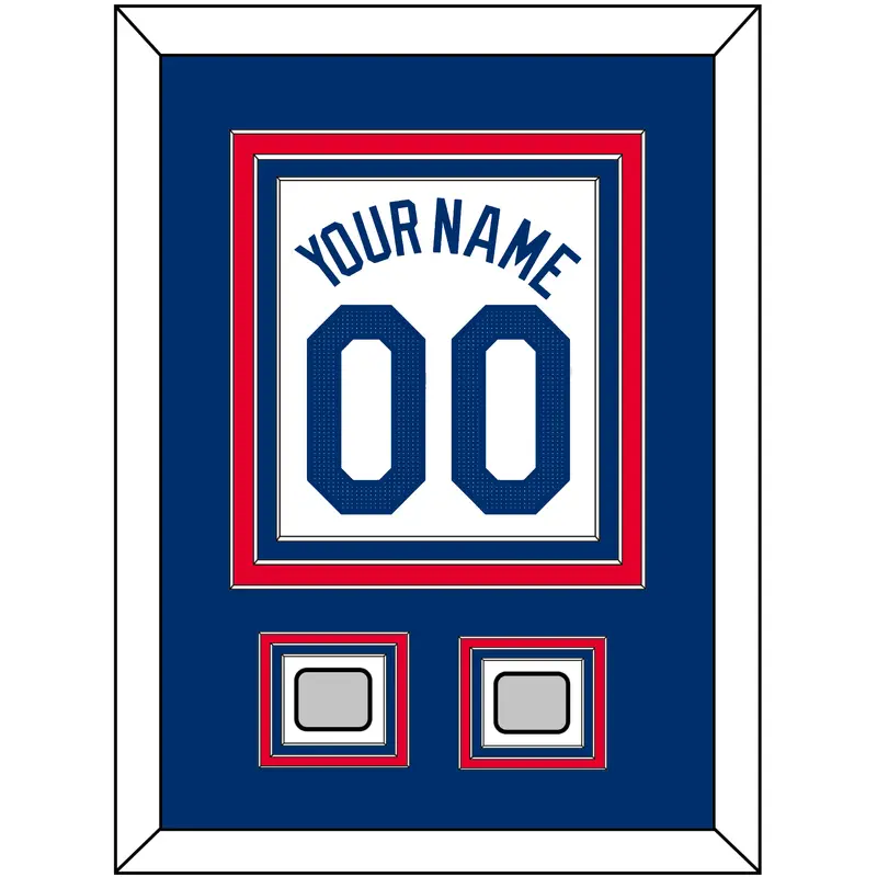 Los Angeles Name, Number & 2 World Series Jersey Patches - Home White - Triple Mat 3