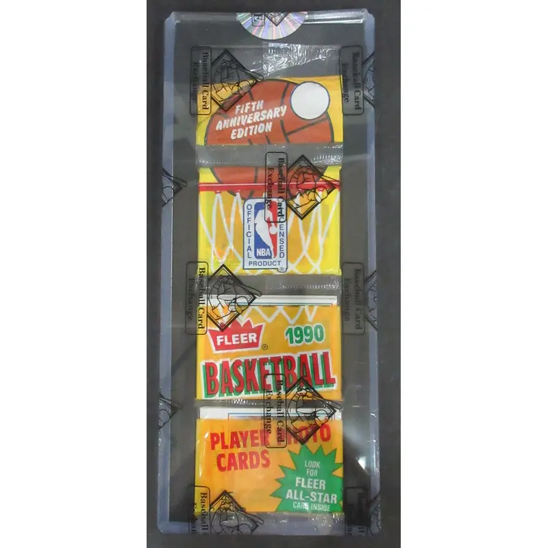 1990/91 Fleer Basketball Unopened Rack Pack (BBCE) (Jordan All Stars Back)