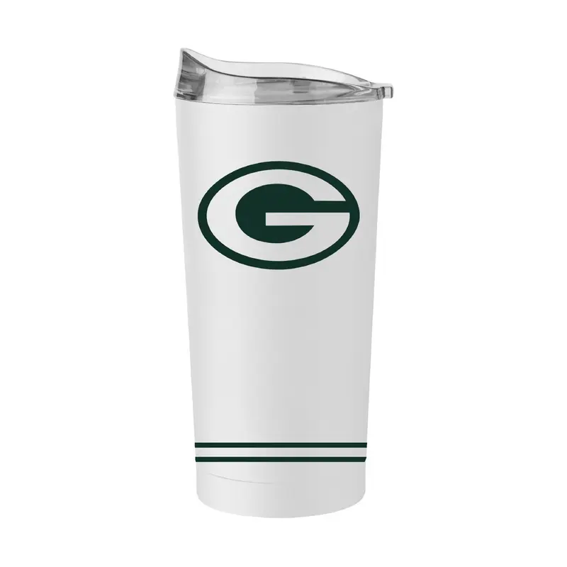 Green Bay Packers 20oz Flipside White Powder Coat Tumbler