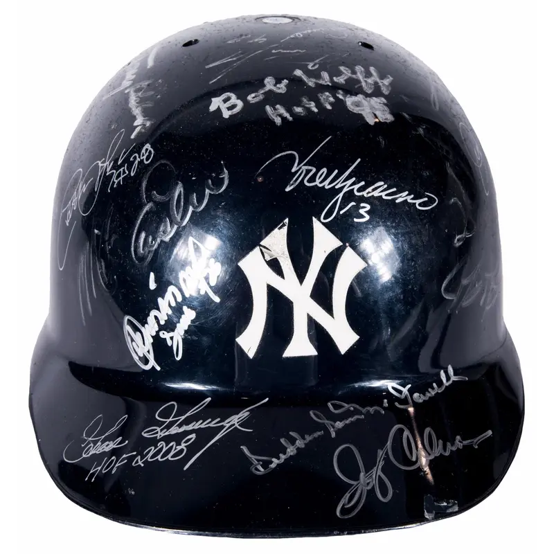 Rare New York Yankees Greats Multi Signed Game Model Helmet 34 Sigs Beckett COA