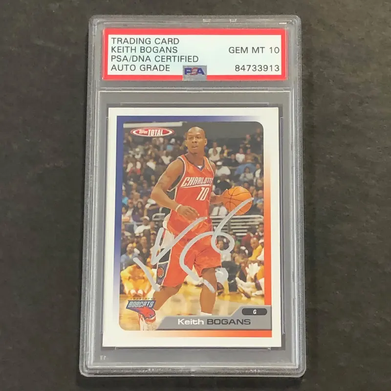 2005-06 Topps Total #204 Keith Bogans Signed Card AUTO 10 PSA/DNA Slabbed Bobcats