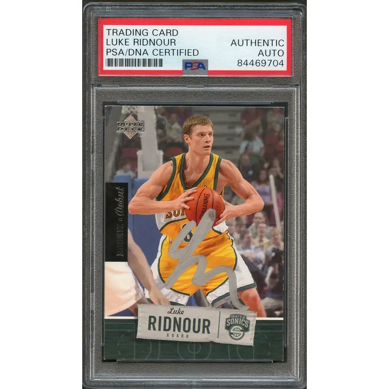 2005-06 Upper Deck Rookie Debut #89 Luke Ridnour Signed Card AUTO PSA Slabbed RC