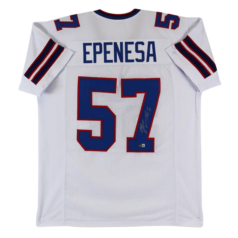 A.J. Epenesa Authentic Signed White Pro Style Jersey Autographed BAS Witnessed