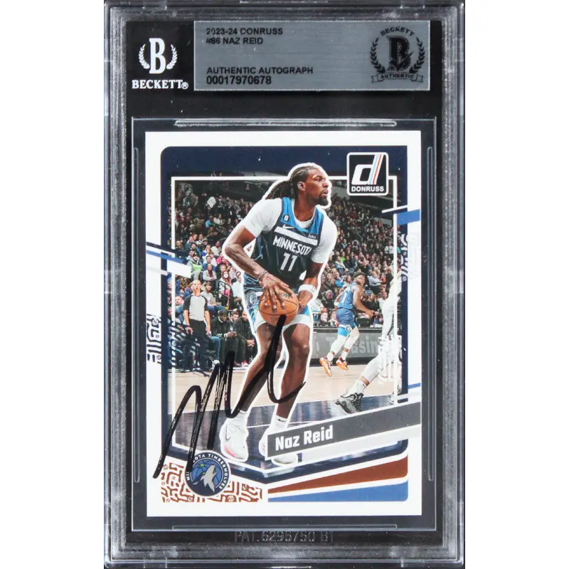 Timberwolves Naz Reid Authentic Signed 2023 Donruss #86 Card BAS Slabbed