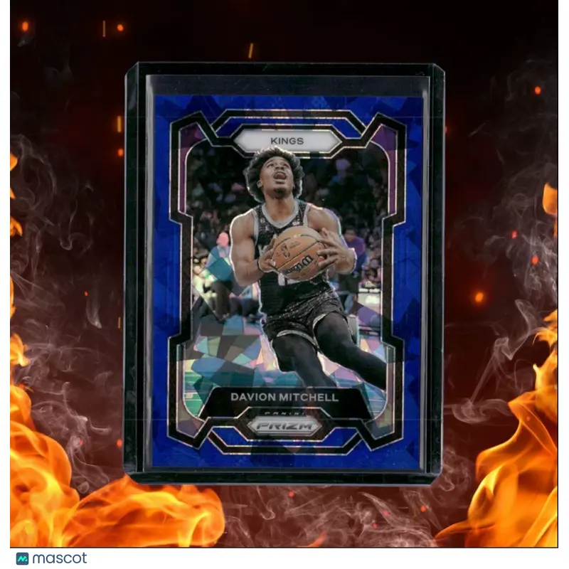 2023-24 Panini Prizm Davion Mitchell Blue Cracked Ice Prizm 023/125 #227
