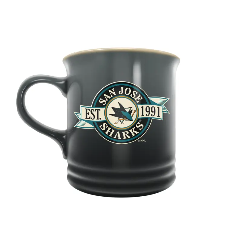 NHL  San Jose Sharks 14 oz Stoneware Mug Banner Design