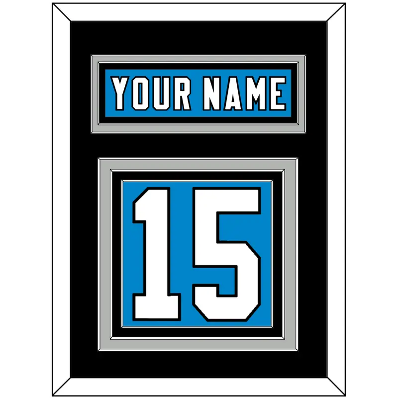 Carolina Nameplate & Number (Back) - Home Blue - Triple Mat 3