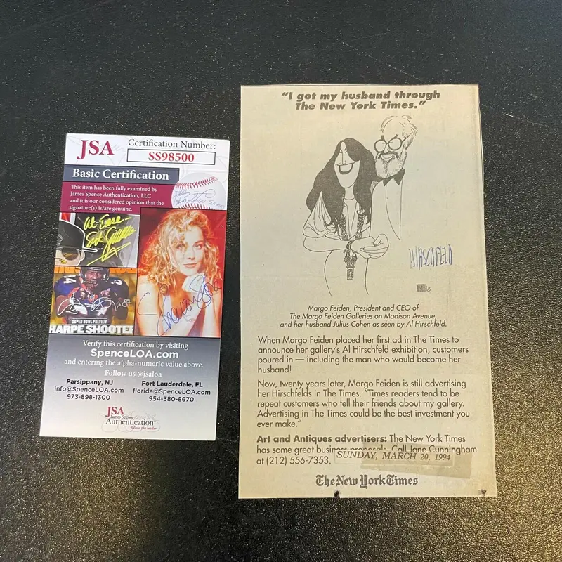 Al Hirschfeld Signed Autographed Photo Caricaturist With JSA COA