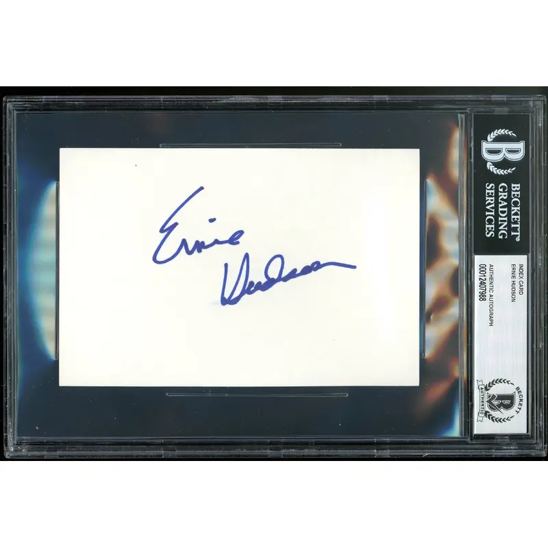 Ernie Hudson Ghostbusters Authentic Signed 4x6 Index Card Autographed BAS Slab