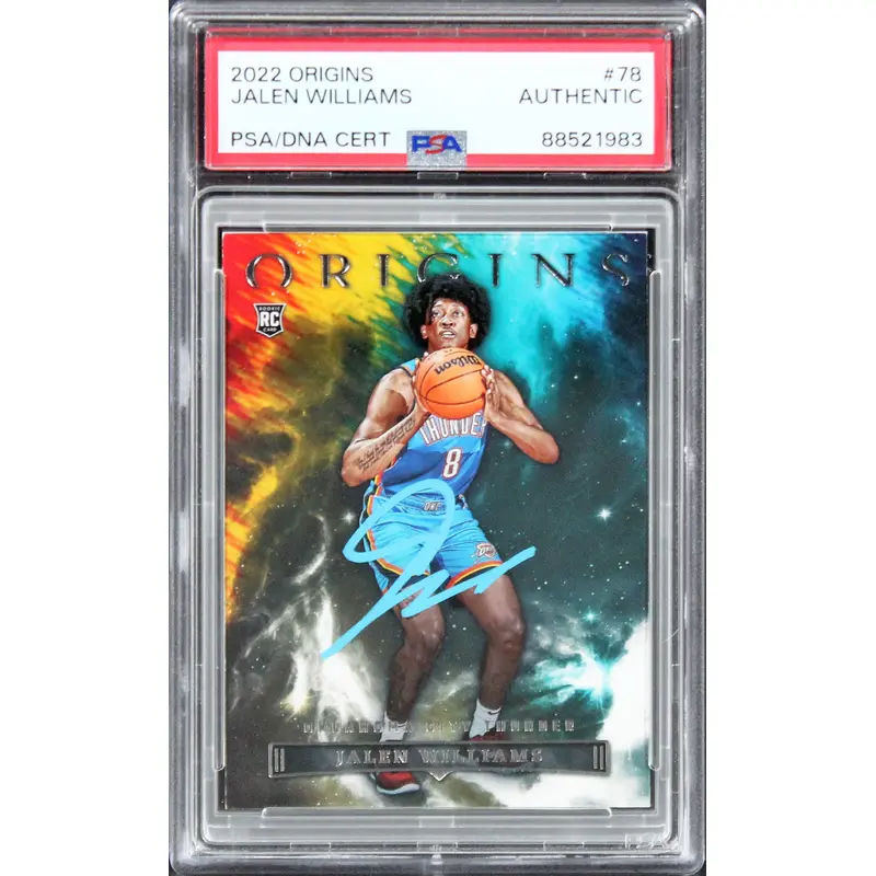 Thunder Jalen Williams Signed 2022 Panini Origins #78 Rookie Card PSA/DNA Slab