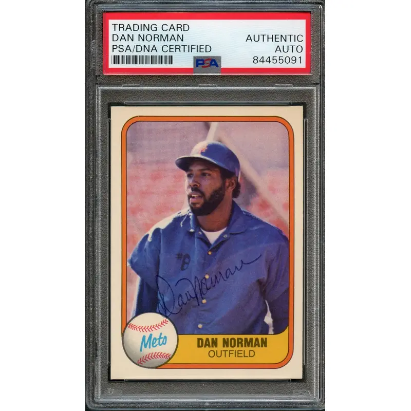 1981 Fleer #337 Dan Norman Signed Card PSA Slabbed Auto Mets