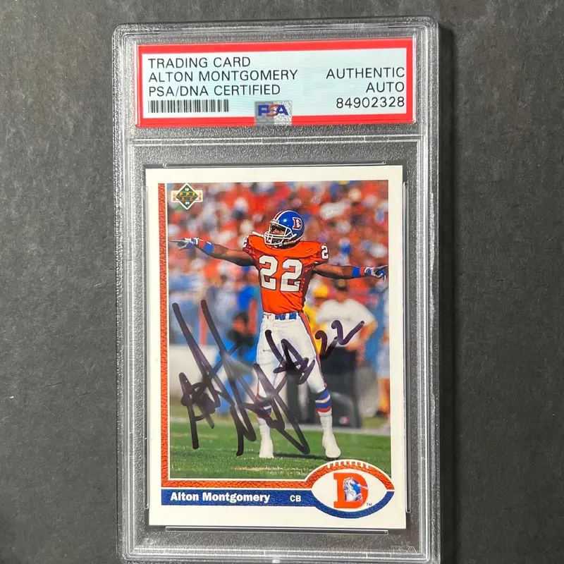 1991 Upper Deck #311 Alton Montgomery Signed Card AUTO PSA Slabbed Broncos