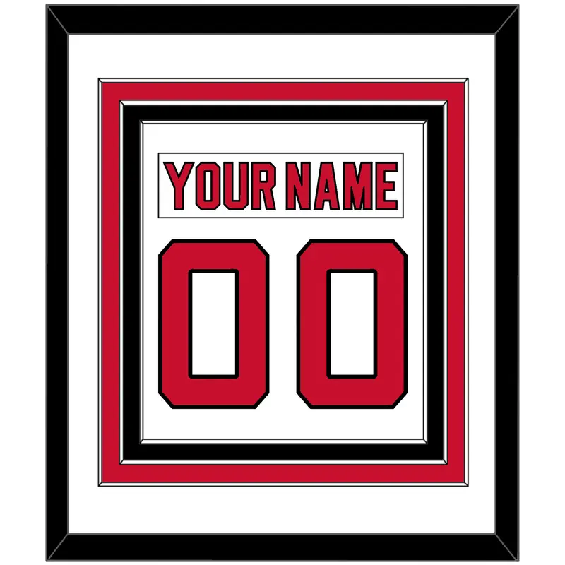 New Jersey Nameplate & Number (Back) Combined - Home White (1992-2007) - Triple Mat 1