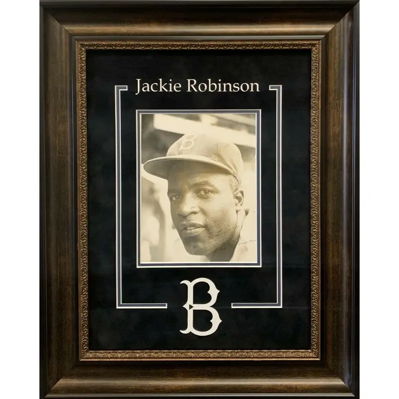 Jackie Robinson Rookie Season 1947 Signed Framed Photo With PSA DNA COA