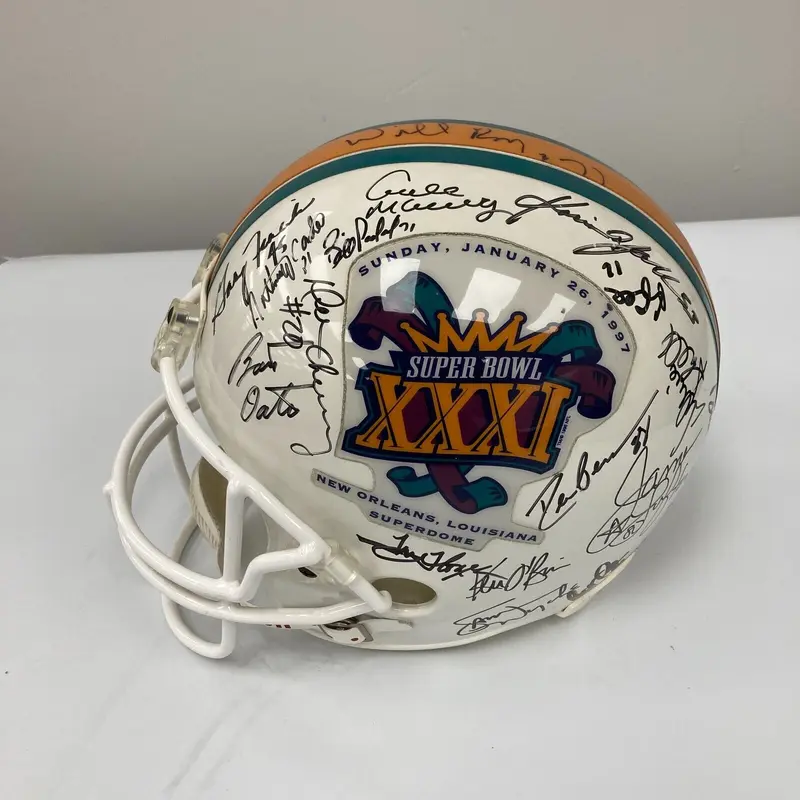 NFL Hall Of Fame Legends Multi Signed 1997 Super Bowl Helmet JSA COA