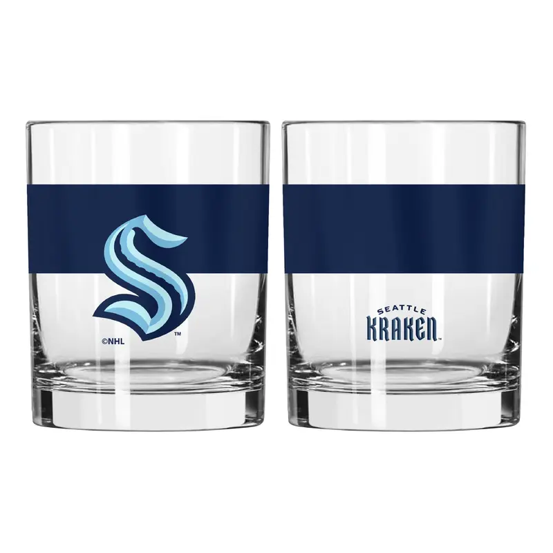 Seattle Kraken 14oz Colorblock Rocks Glass