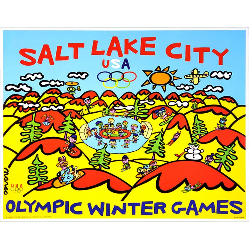 Salt Lake 2002 Olympic Winter Games "Winter Playground" Poster - Fine Art Ltd.