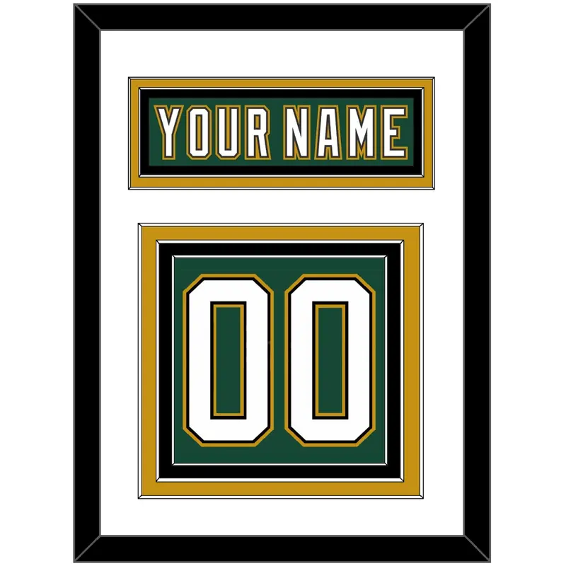 Dallas Nameplate & Number (Back) - Alternate Green (1997-1999) - Triple Mat 1