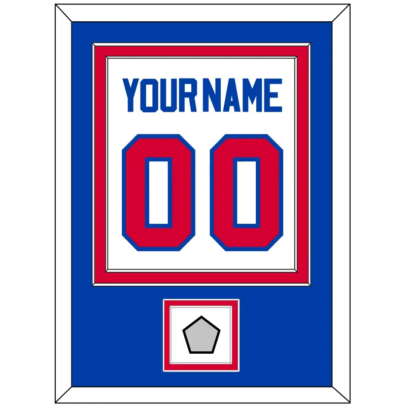 Detroit Name & Number With 2X Champions Patch - Home White (1983-1996) - Double Mat 2