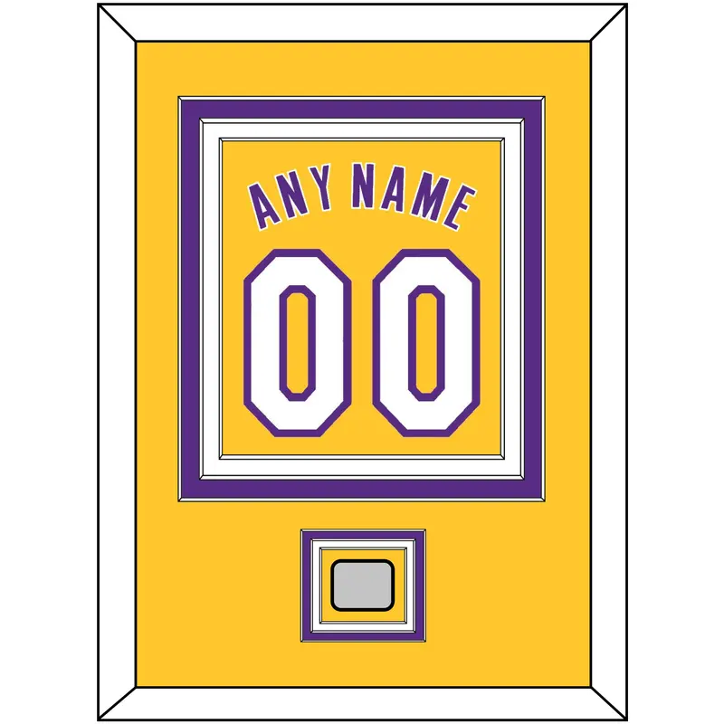 Los Angeles Name & Number With Finals Patch - Home Yellow (1999-2018) - Triple Mat 2