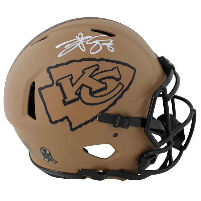 Chiefs Travis Kelce Signed Salute To Service II F/S Speed Proline Helmet BAS Wit