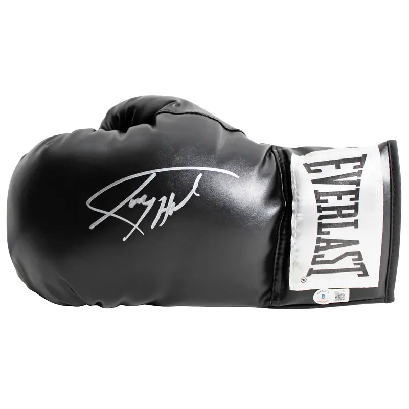 Larry Holmes Authentic Signed Left Hand Black Everlast Boxing Glove BAS Witness