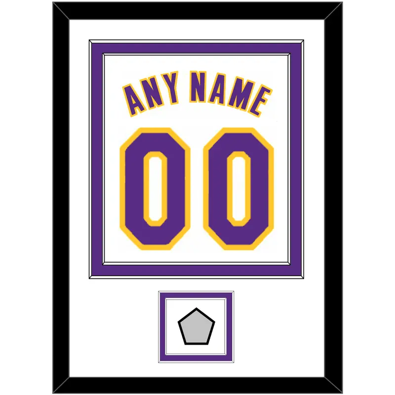 Los Angeles Name & Number With Trophy Patch - Alternate White (2002-2018) - Double Mat 1