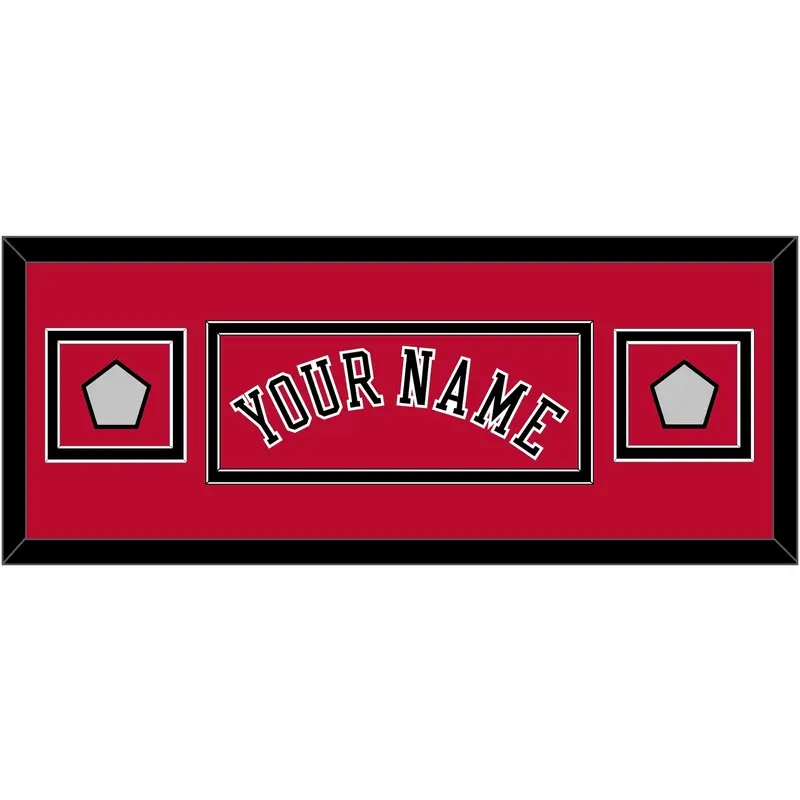 Chicago Name & 2 Champions Trophy Patches - Road Red (1986-2017) - Double Mat 4