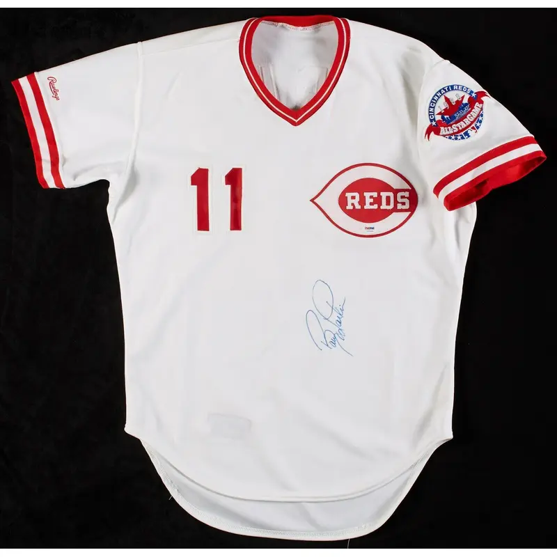 1988 Barry Larkin Signed Game Used Cincinnati Reds Jersey MEARS COA & PSA DNA