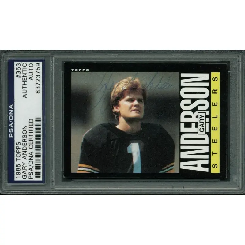 Steelers Gary Anderson Authentic Signed Card 1985 Topps #353 PSA/DNA Slabbed