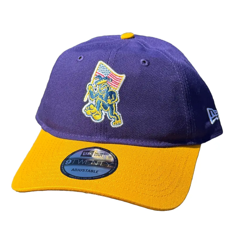 Eugene Emeralds Pranksters New Era 9TWENTY Purple & Yellow Cap