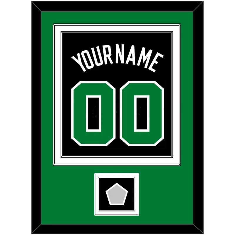 Boston Name & Number With Finals Patch - Black Statement - Double Mat 2