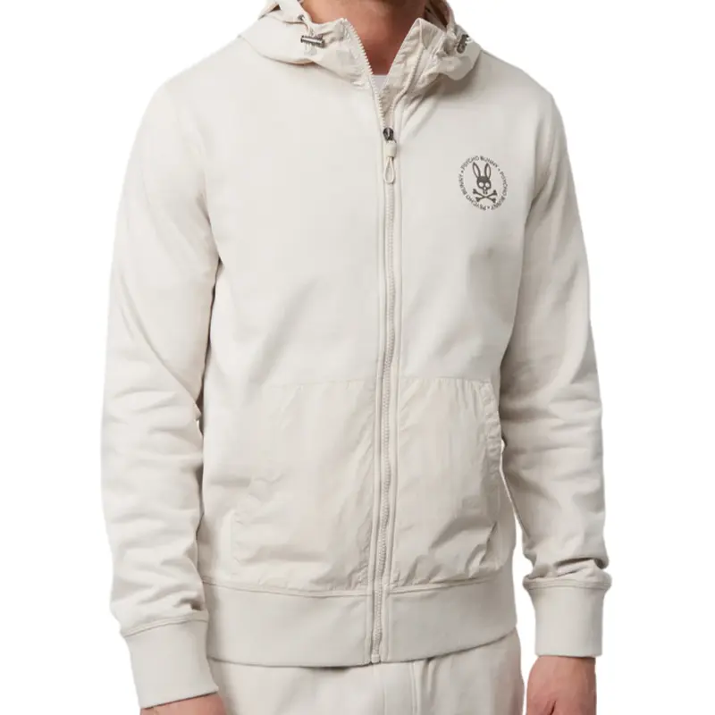 PSYCHO BUNNY SWEATER BEIGE PSYCHO BUNNY YEWDALE HOODIE B6H129Y1FT BEIGE