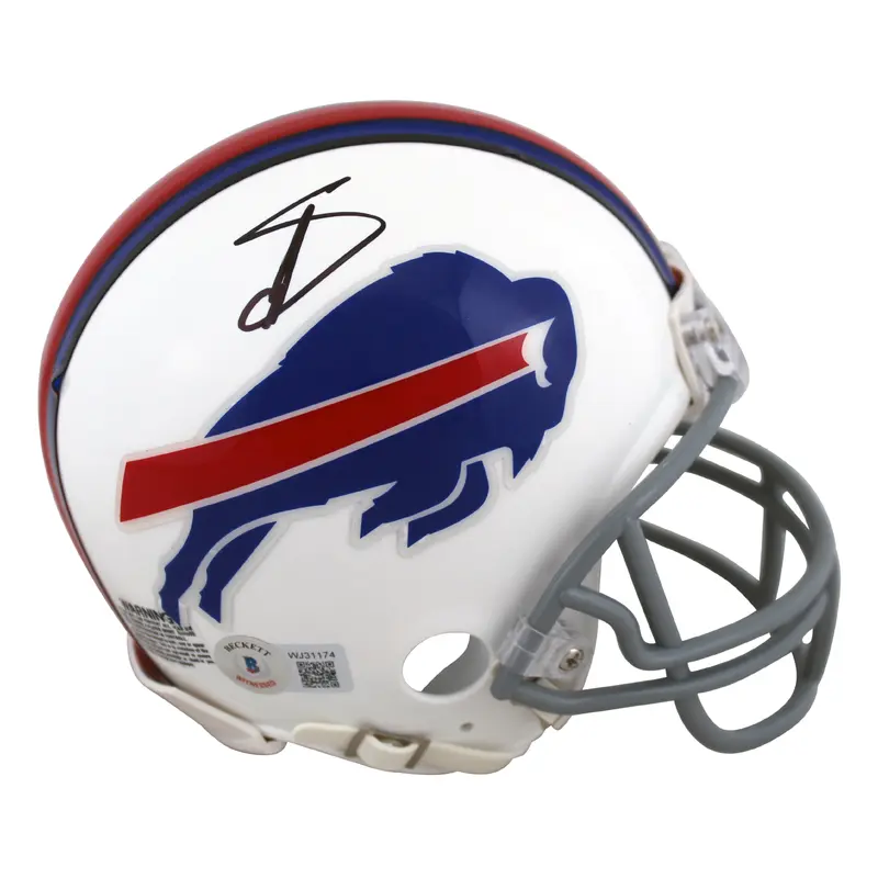Bills Stefon Diggs Authentic Signed White Rep Mini Helmet BAS Witnessed
