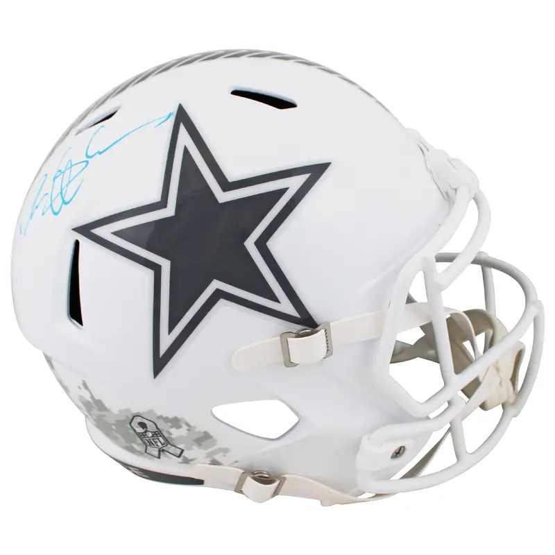 Cowboys Deion Sanders Signed Salute To Service III F/S Speed Rep Helmet BAS Wit