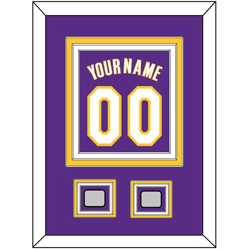 Los Angeles Name & Number With 2 Trophy Patches - Road Purple (1999-2004) - Triple Mat 2