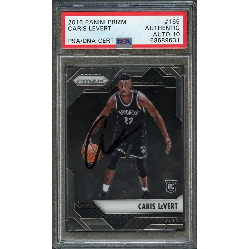 2016-17 Panini Prizm #165 Caris Levert Signed Card AUTO Grade 10 PSA Slabbed Nets