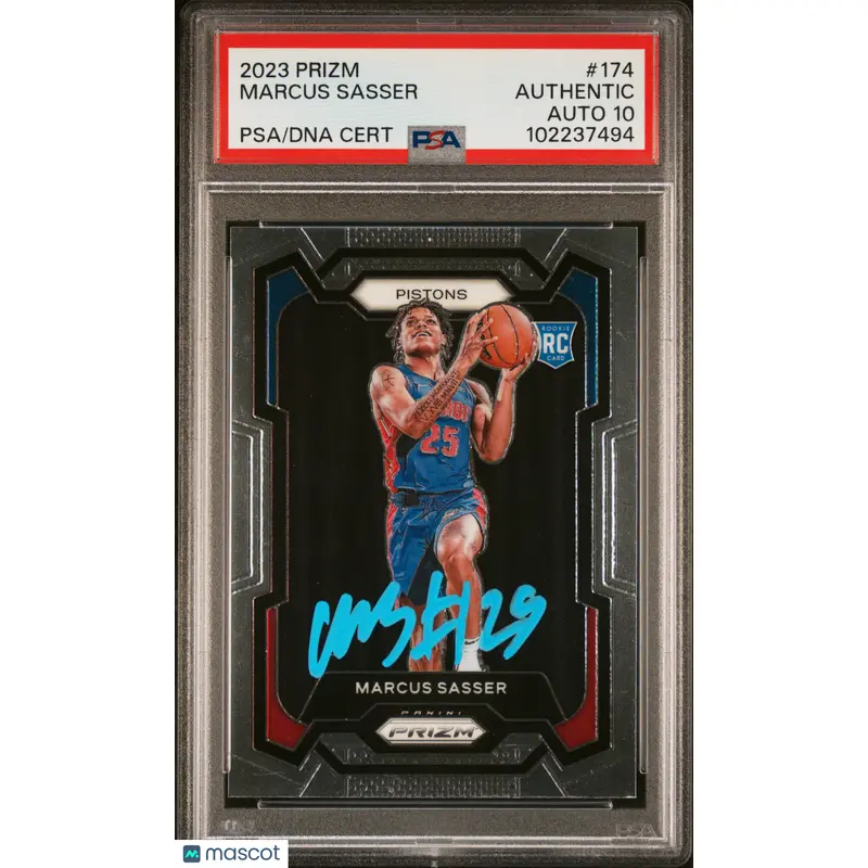 2023 Panini Prizm #174 Marcus Sasser PSA A Auto 10