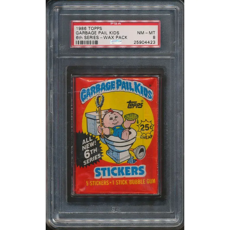 1986 Topps Garbage Pail Kids 6th Series Wax Pack PSA 8 (w/)
